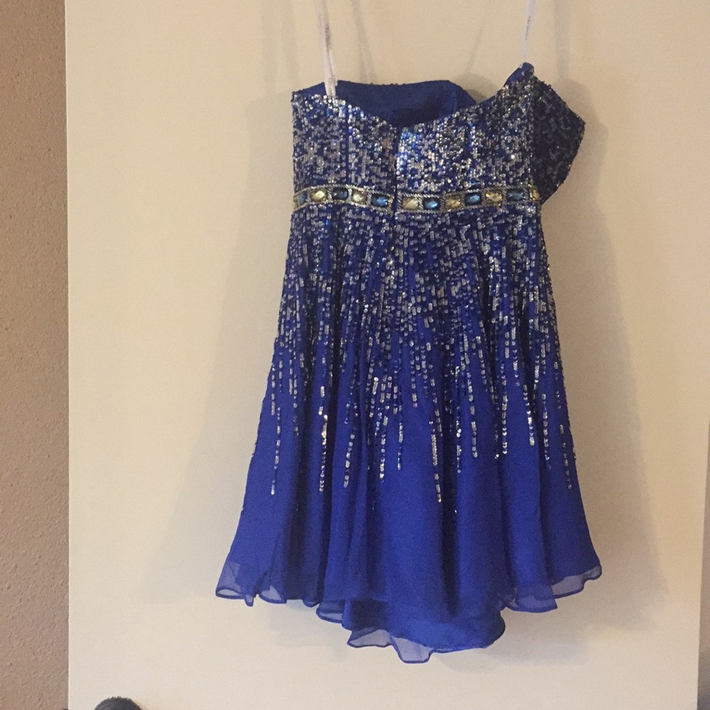 Sherri Hill Blue Prom Dress - Picture 5 of 6